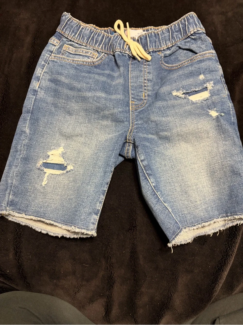 Boys Distressed Denim Shorts - Blue